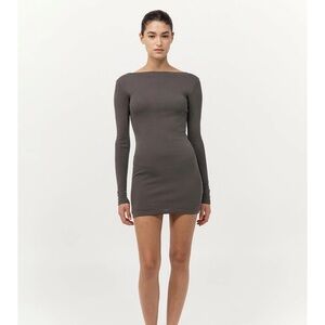 St. Agni Charcoal Long Sleeve Mini Dress NWOT